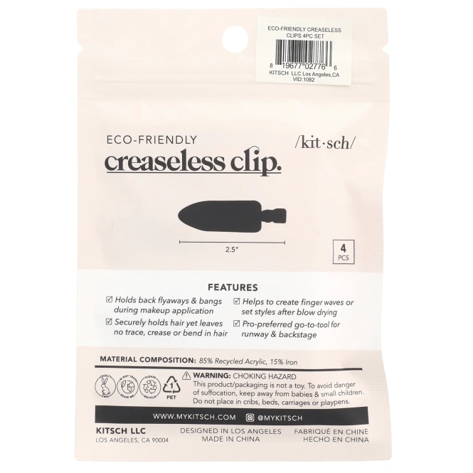 Kitsch, Экологичный зажим без складок, 4 шт.