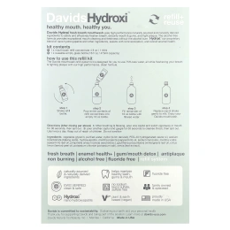 Davids, Refill Kit, жидкость для полоскания рта Fresh Breath, без спирта, натуральная свежая мята, 2 шт.