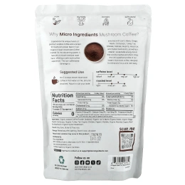 Micro Ingredients, органический грибной кофе, арабика, растворимый, 396 г (14 унций)