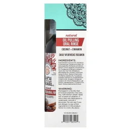 GuruNanda, Ополаскиватель для полости рта с натуральным маслом, кокос + корица, 237 мл (8 жидк. унц.)