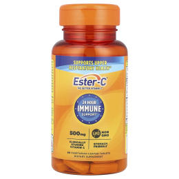 EsterC, Поддержка иммунитета в течение 24 часов, 1000 мг, 60 вегетарианских таблеток, покрытых оболочкой (500 мг на таблетку)