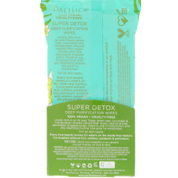 Pacifica, Super Detox, салфетки для глубокого очищения, капуста, огурец и гарциния, 30 натуральных влажных салфетки
