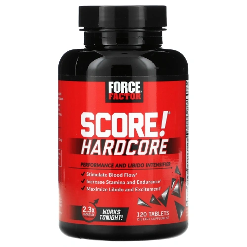 Force Factor, SCORE! Hardcore, средство для повышения производительности и либидо, 120 таблеток