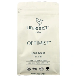 Lifeboost, Coffee, Optimist ™, зерна, легкой обжарки, 340 г (12 унций)