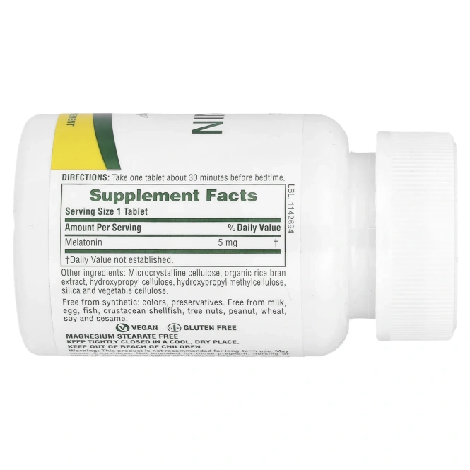 NaturesPlus, Мелатонин, 5 мг, 90 таблеток