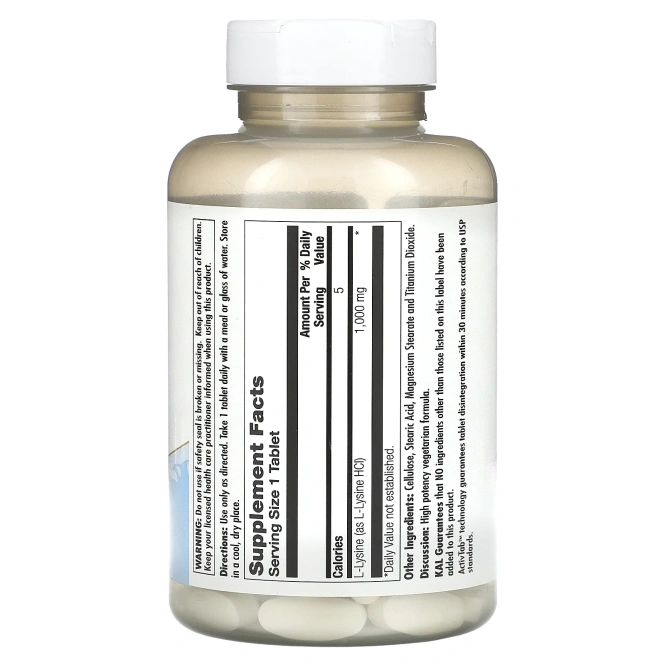 KAL, L-лизин, 1000 мг, 100 таблеток