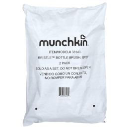 Munchkin, Бутылочная щетка Bristle ™, серая, 2 шт. В упаковке