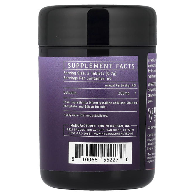 Neurogan Health, лютеолин, 120 таблеток (100 мг в 1 таблетке)