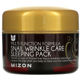 Mizon, Snail Wrinkle Care Sleeping Pack, ночная маска с муцином улитки против морщин, 80 мл (2,70 жидк. унции)