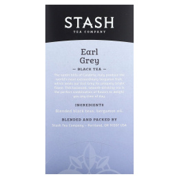 Stash Tea, Черный чай, Earl Grey, 20 чайных пакетиков, 38 г (1,3 унции)