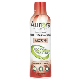Aurora Nutrascience, Мега-липосомальный НАД + / ресвератрол, органические фрукты, 16 жидких унций (480 мл)