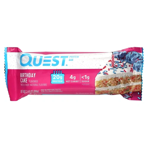 Quest Nutrition, Quest Protein Bar, Birthday Cake, 12 Pack, 2.12 oz (60 g) Each