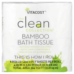 Vitacost, The Clean Collection™, Bamboo Bath Tissue, 8 Rolls