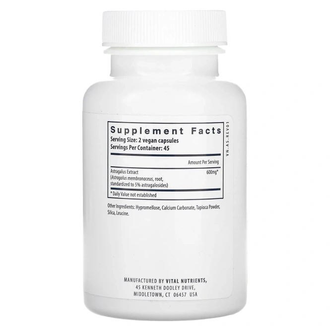 Vital Nutrients, экстракт корня астрагала, 90 веганских капсул