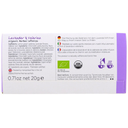 Hampstead Tea, Лаванда и валериана, органический травяной чай, 20 пакетиков, 0,71 унции (20 г)