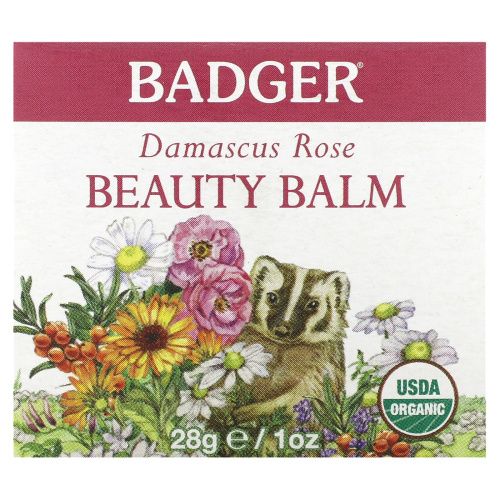 Badger Company, Бальзам для кожи, дамасская роза, 1 унция (28 г)