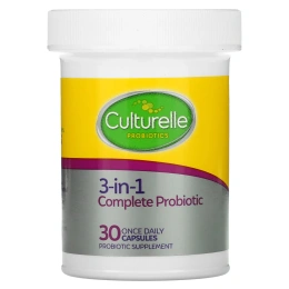 Culturelle, Pro-Well, пробиотик 3-в-1, плюс Омега-3, 30 капсул, по одной в день