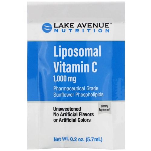 Lake Avenue Nutrition, липосомальный витамин C, с нейтральным вкусом, 1000 мг, 30 пакетиков по 5,7 мл (0,2 унции)