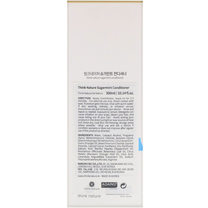 Think Nature, Кондиционер, сладкая мята, 300 мл (10,14 жидк. унции)