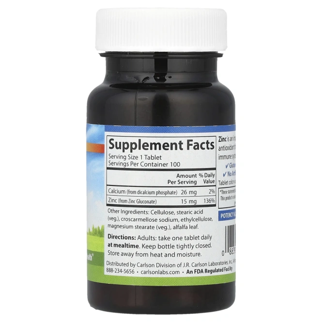 Carlson, цинк, 15 мг, 100 таблеток