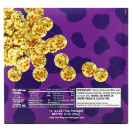 Just The Cheese, Crunchy Mini Toasted Cheese, висконсинский чеддер, 16 пакетиков по 14 г (0,5 унции)