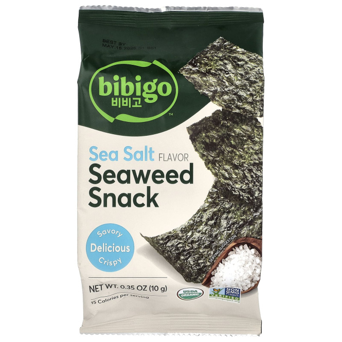 Bibigo, Seaweed Snack, морская соль, 10 г (0,35 унции)