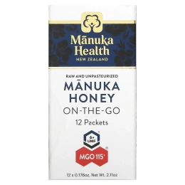 Manuka Health, Manuka Honey On-The-Go, UMF 6+, MGO 115+, 12 пакетиков по 5 г (0,176 унции)