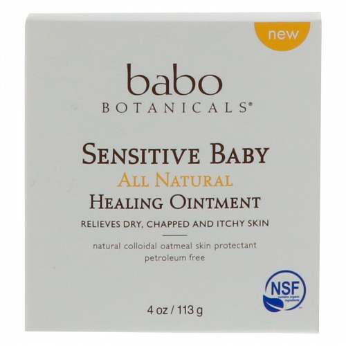 Babo Botanicals, Sensitive Baby, абсолютно натуральная лечебная мазь, 4 унц. (113 г.)