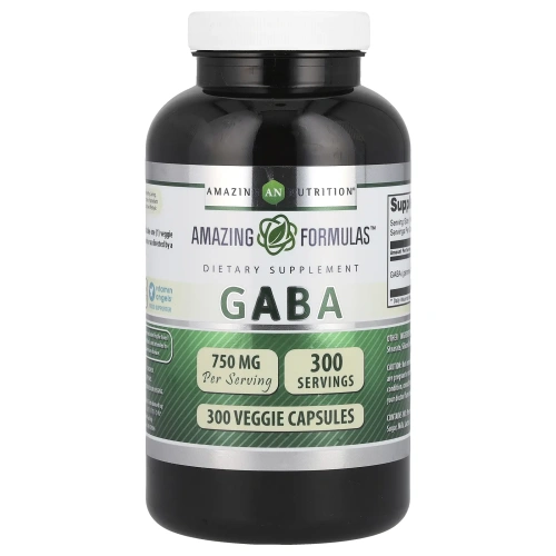 Amazing Nutrition, ГАМК, 750 мг, 300 растительных капсул