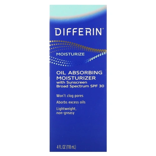 Differin, Oil Absorbing Moisturizer with Sunscreen, SPF 30, 4 fl oz (118 ml)