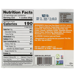 Lenny & Larry's, KETO COOKIE, Peanut Butter, 12 Cookies, 1.6 oz (45 g) Each