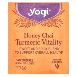Yogi Tea, Turmeric Vitality, чай с медом и куркумой, 16 чайных пакетиков, 32 г (1,12 унции)