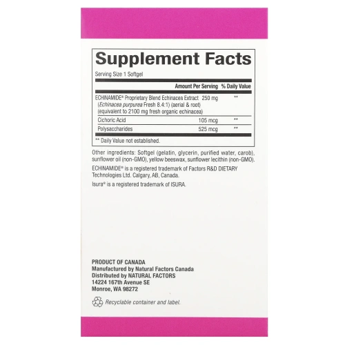 Natural Factors, Echinamide, 60 мягких табеток
