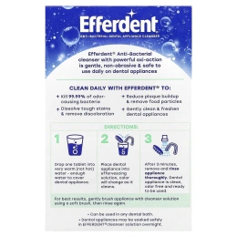 Efferdent, Антибактериальное средство для очищения зубных протезов, Fresh & Clean, 90 таблеток