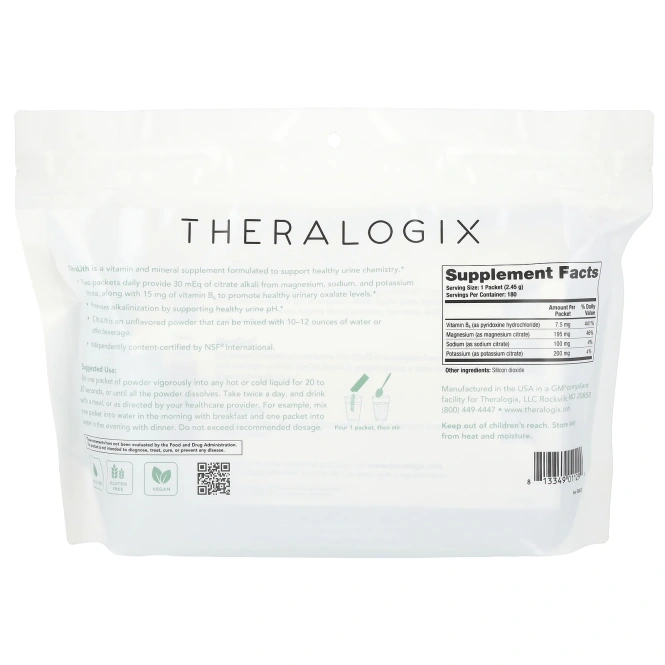 Theralogix, Citralith, витаминная и минеральная добавка, 180 пакетиков (2,45 г) каждый