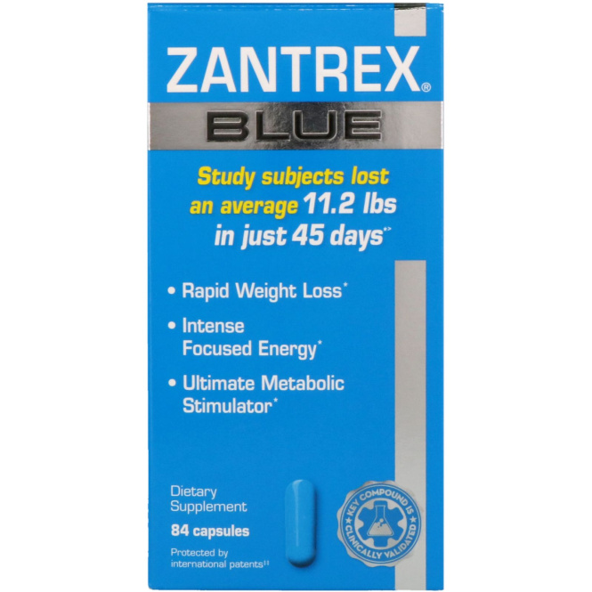 Zantrex, Zantrex Blue, быстрая потеря веса, 84 капсулы