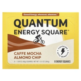 Quantum Energy Square, Caffe Mocha и миндальные чипсы, 8 квадратов, 48 г (1,69 унции)