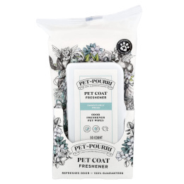 Poo-Pourri, Pet-Pourri™, салфетки для освежения шерсти питомцев, Pawsitively Fresh, 50 шт.