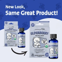 Legendairy Milk, Органические капли бузины, от 6 месяцев, со вкусом винограда, 60 мл (2 жидк. Унции)