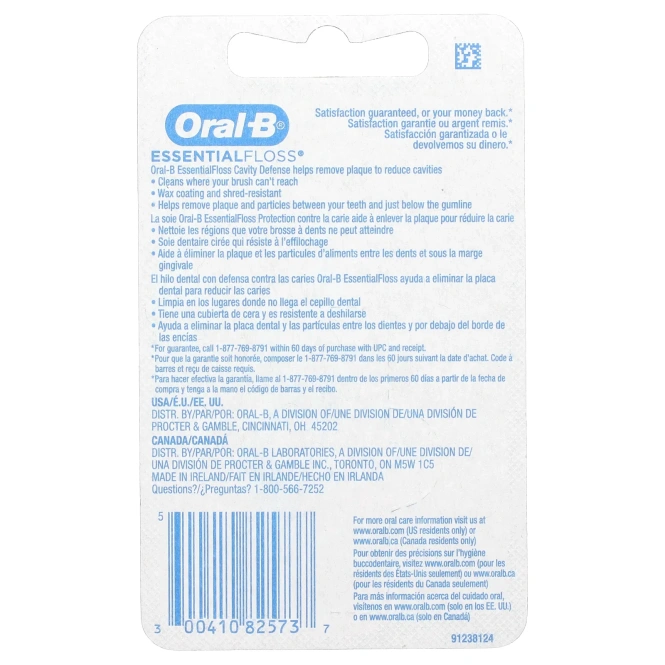 Oral-B, Essential зубная нить, мята, 50 м (54 ярда)
