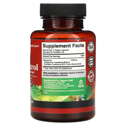 Nature's Craft, ресвератрол, антиоксидантная поддержка, 60 капсул