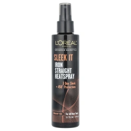 L'Oreal, Advanced Hairstyle, Sleek It Iron Straight Heatspray, термозащитный разглаживающий спрей для волос, 170 мл (5,7 жидк. унции)