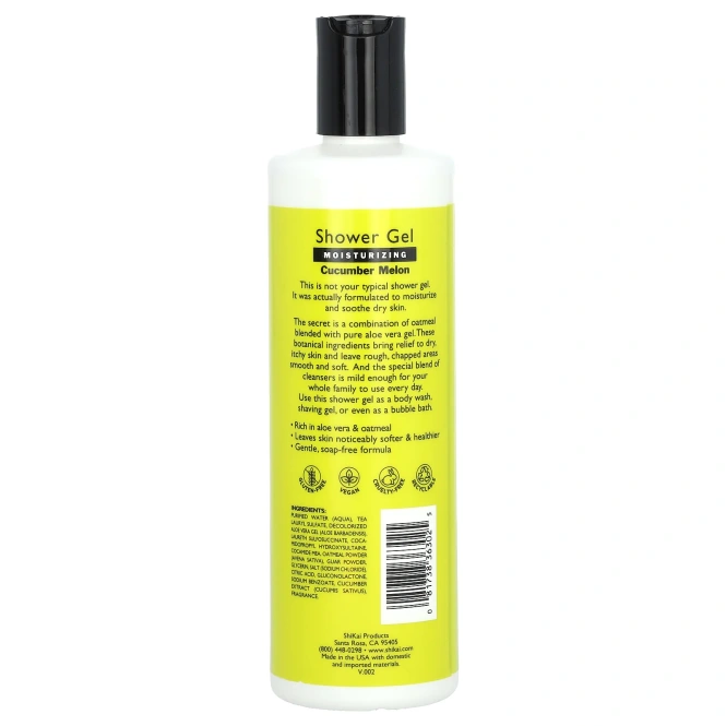 Shikai, Увлажняющий гель для душа, огурец и дыня, 355 мл