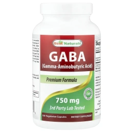 Best Naturals, ГАМК, 750 мг, 180 вегетарианских капсул