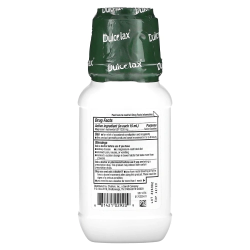 Dulcolax, жидкое слабительное, мятное средство, 354 мл (12 жидк. унций)