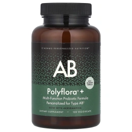 D'adamo, Polyflora® + AB, многофункциональная формула с пробиотиками, 120 растительных капсул