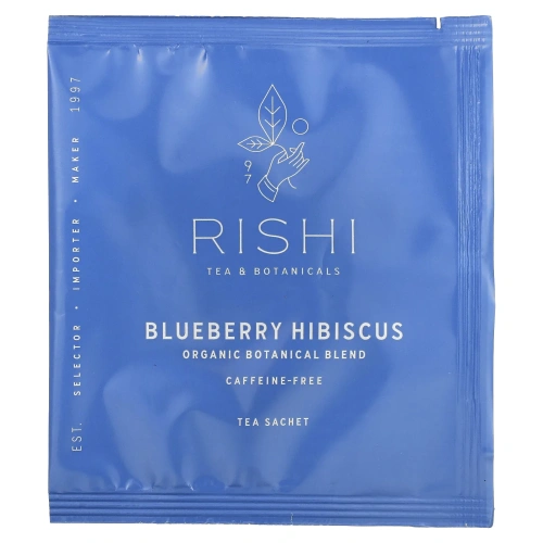 Rishi Tea, Organic Herbal Tea, Blueberry Hibiscus, 15 Tea Bags 1.69 oz (48 g)