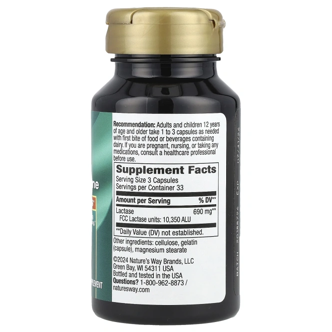 Nature's Way, Формула фермента лактазы, 100 капсул