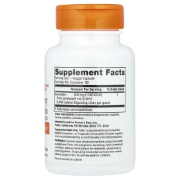 Doctor's Best, высокоэффективный бромелаин, 3000 GDU, 500 мг, 90 растительных капсул