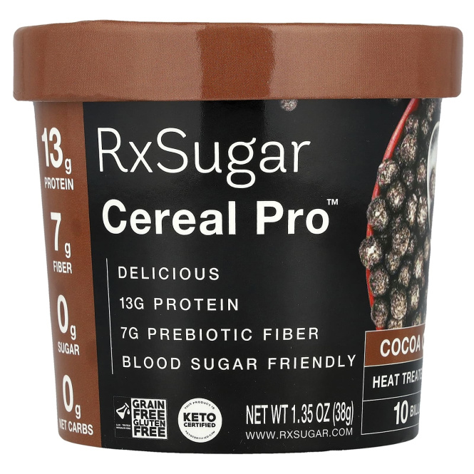 RxSugar, Cereal Pro ™, какао, 38 г (1,35 унции)